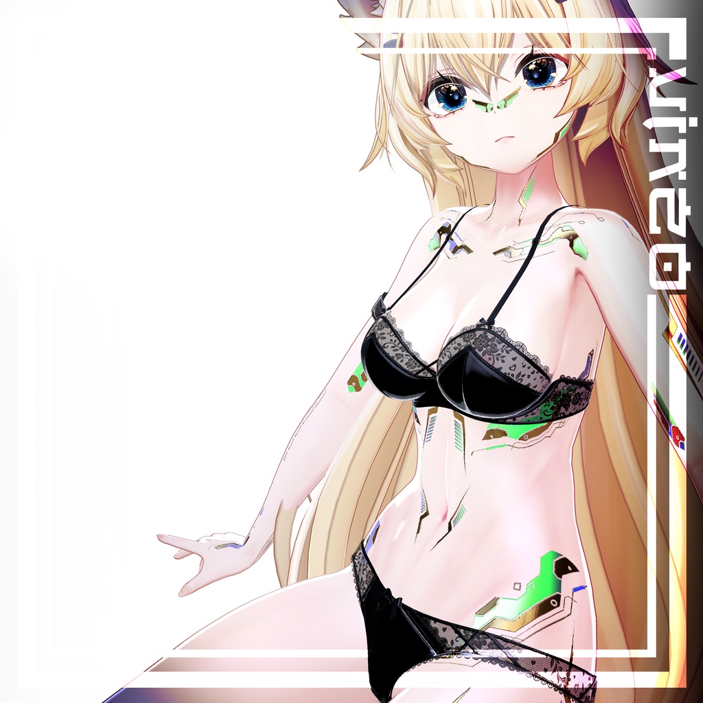 『Gold Cyberpunk Mayo / まよ』-Eyes+Makeup+Body Tex HD