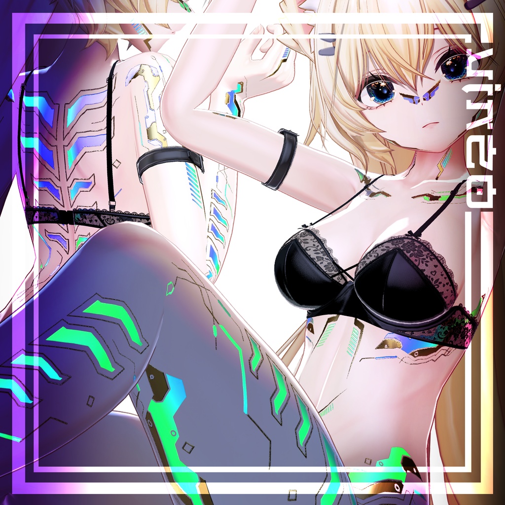 『Gold Cyberpunk Mayo / まよ』-Eyes+Makeup+Body Tex HD