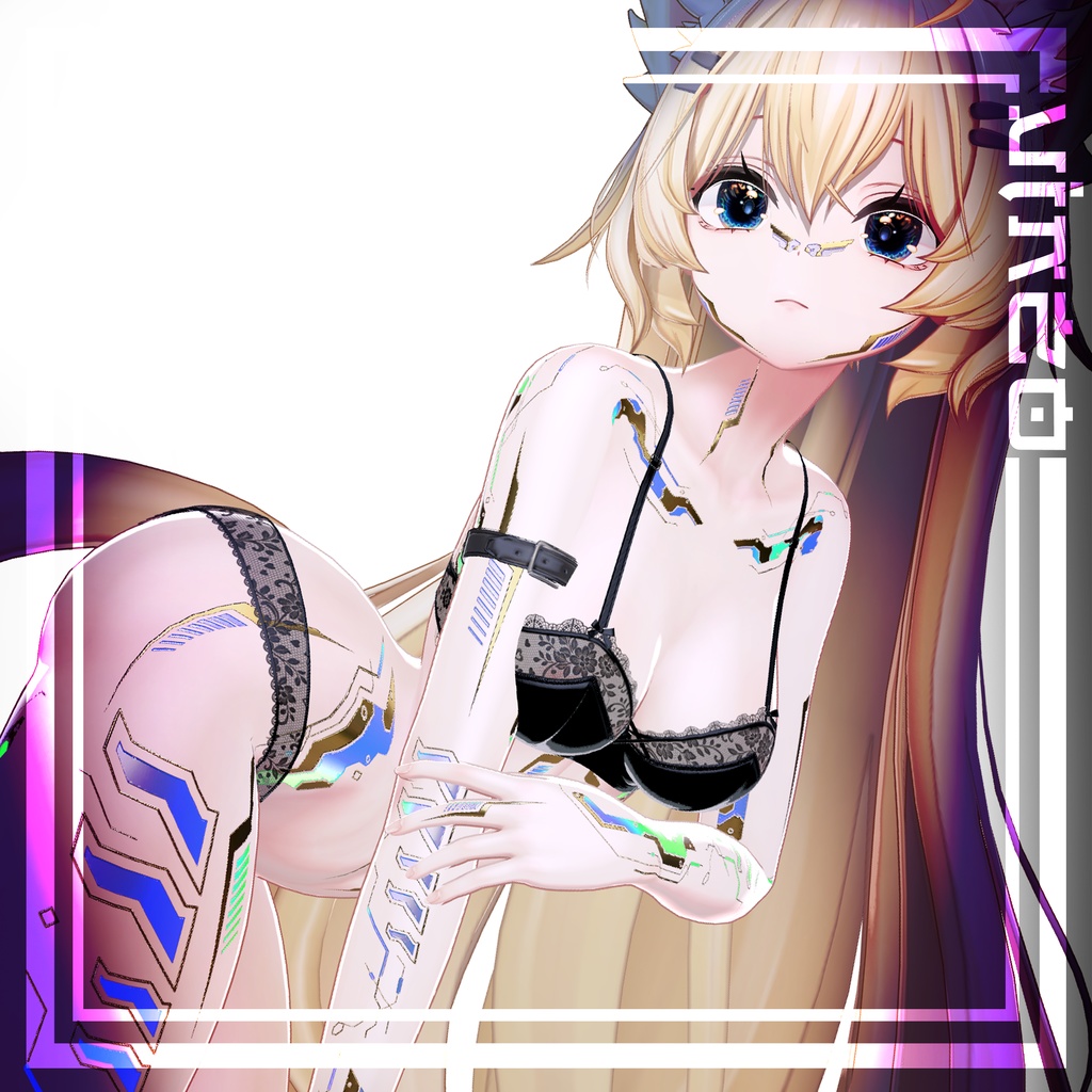 『Gold Cyberpunk Mayo / まよ』-Eyes+Makeup+Body Tex HD