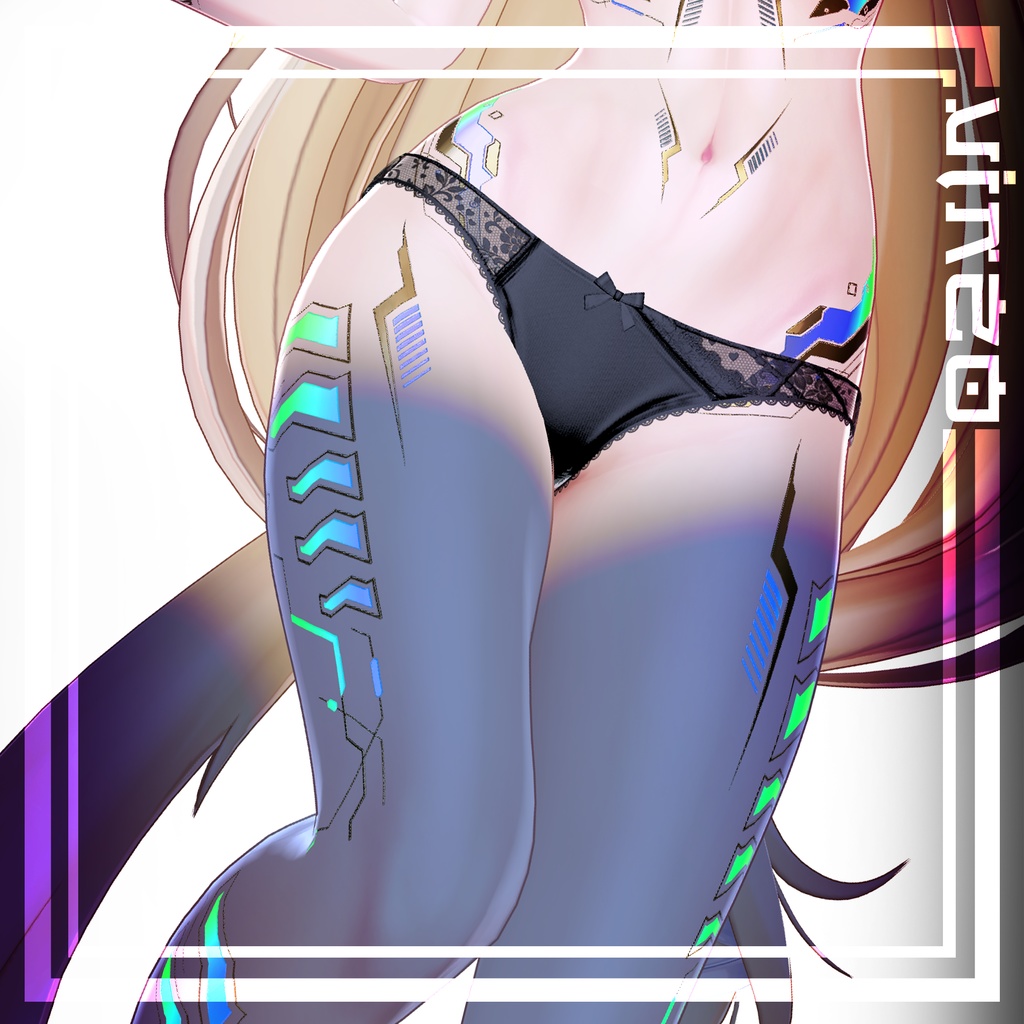 『Gold Cyberpunk Mayo / まよ』-Eyes+Makeup+Body Tex HD