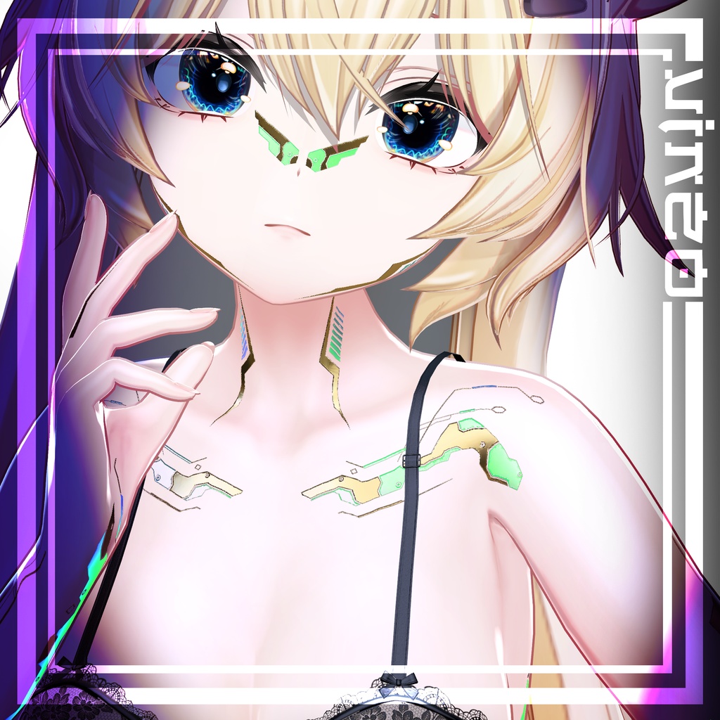 『Gold Cyberpunk Mayo / まよ』-Eyes+Makeup+Body Tex HD