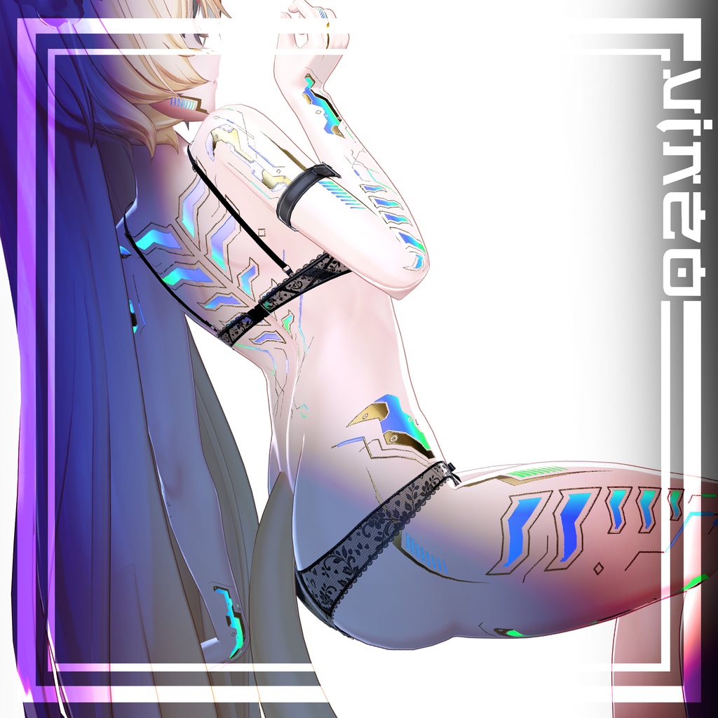 『Gold Cyberpunk Mayo / まよ』-Eyes+Makeup+Body Tex HD