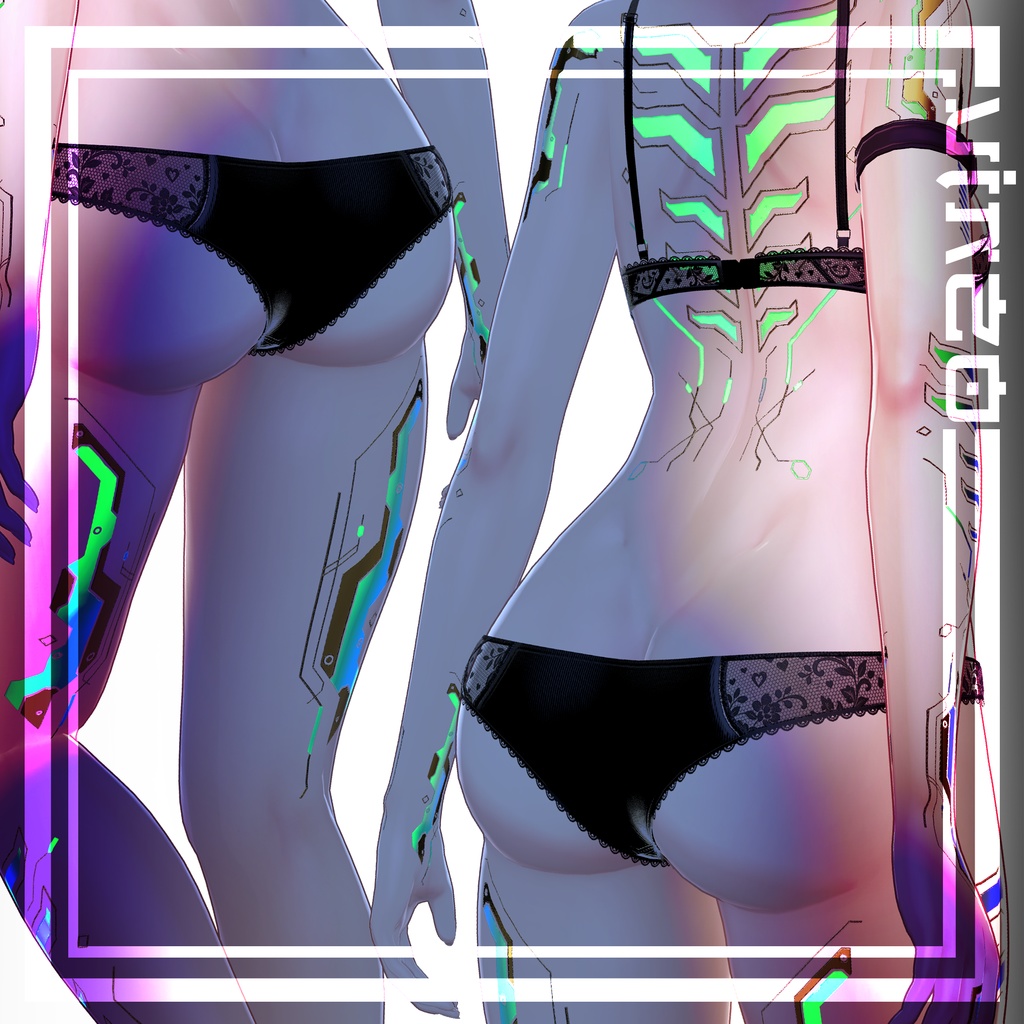 『Gold Cyberpunk Mayo / まよ』-Eyes+Makeup+Body Tex HD