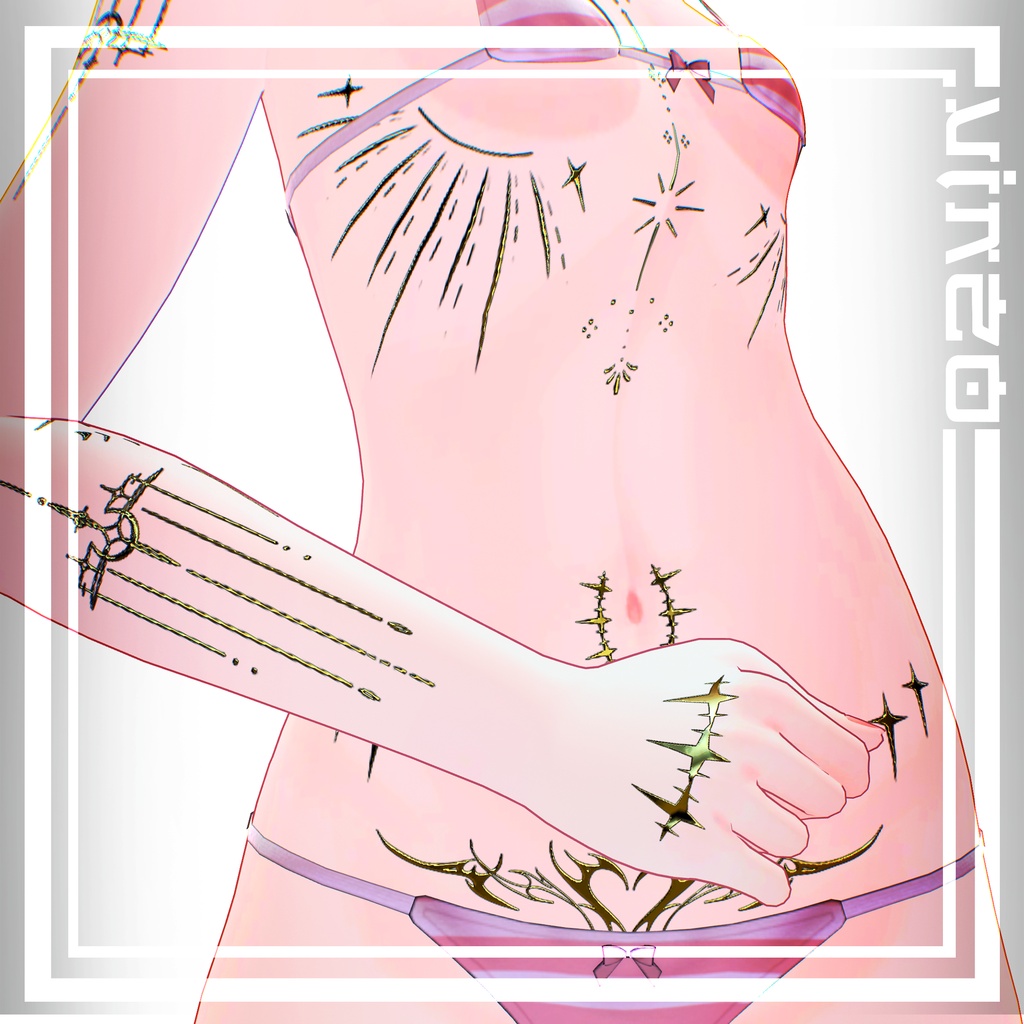 𓆩♡Venus Tattoos Chocolat,Chiffon,Lime,Plum ♡𓆪 入れ墨 *テクスチャ/4k HD