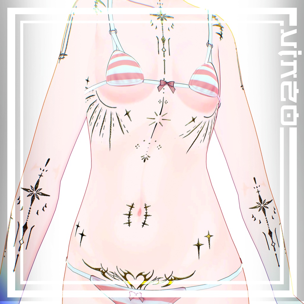 𓆩♡Venus Tattoos Chocolat,Chiffon,Lime,Plum ♡𓆪 入れ墨 *テクスチャ/4k HD