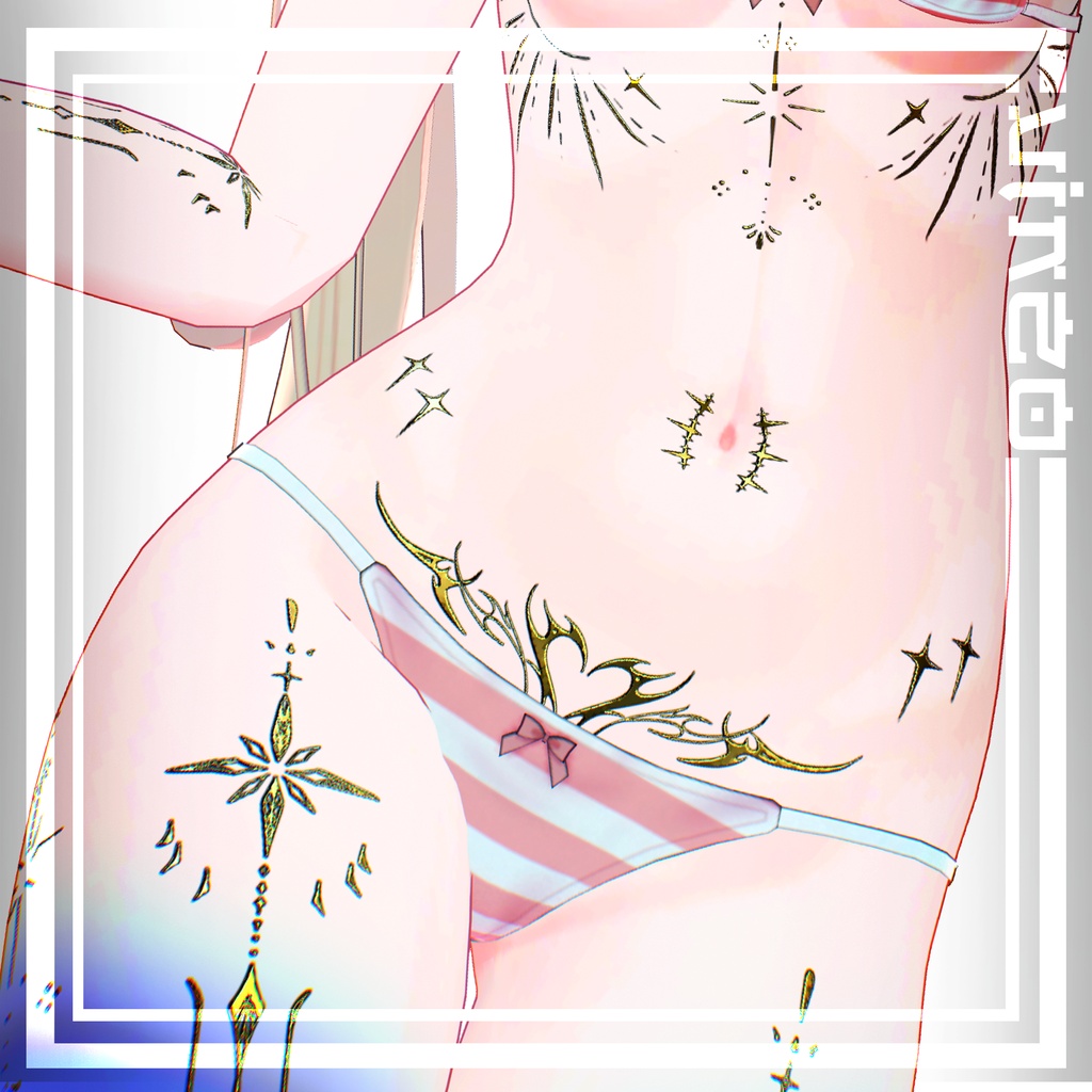 𓆩♡Venus Tattoos Chocolat,Chiffon,Lime,Plum ♡𓆪 入れ墨 *テクスチャ/4k HD