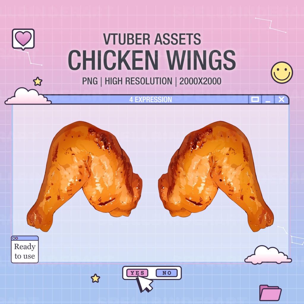 VTUBER Chicken wings | wings | twitch | vtuber decoration | Digital download | pntuber assets