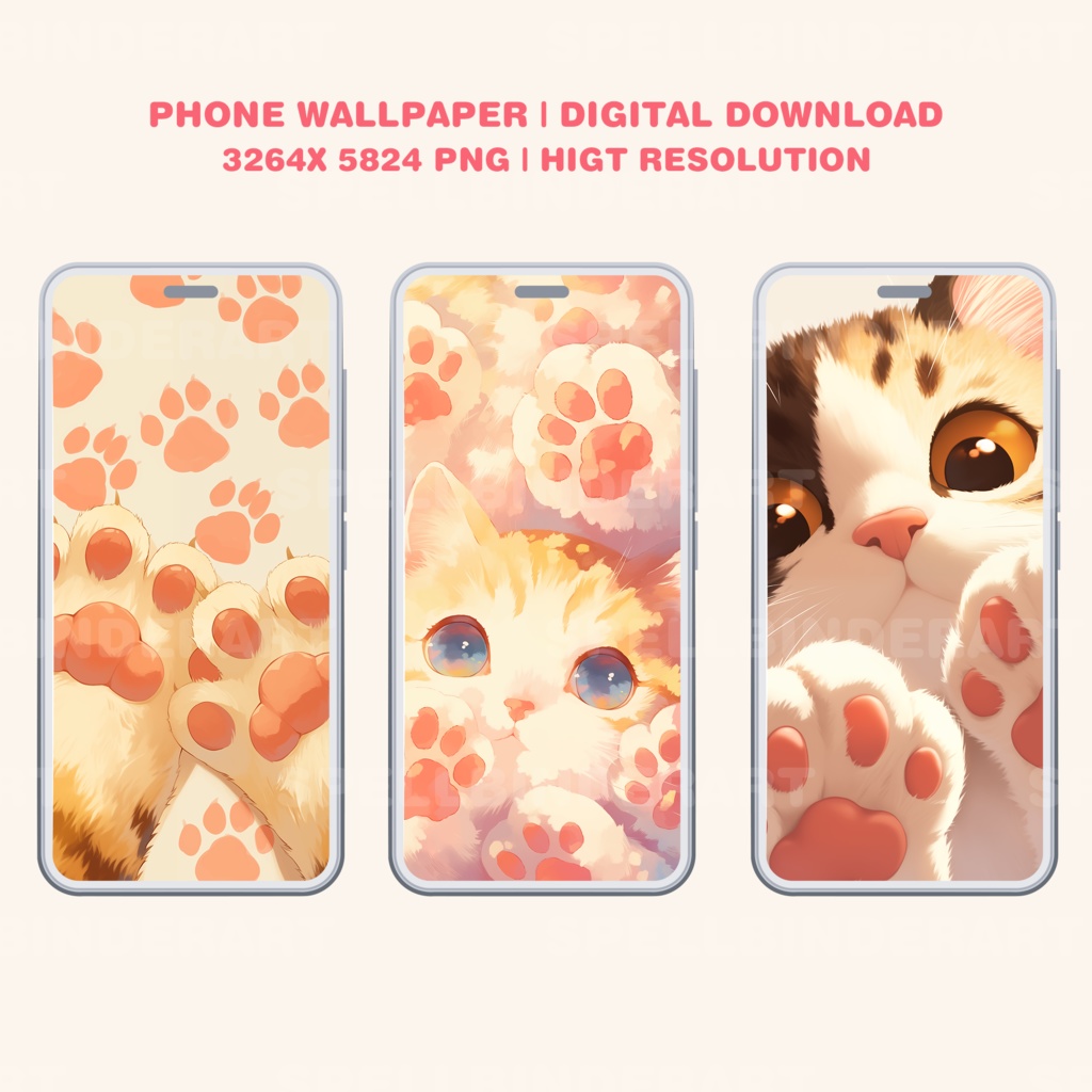 Cat Paw Wallpaper | phone wallpaper | cute wallpapers | kawaii kitten lock screen aesthetic anime wallpaper