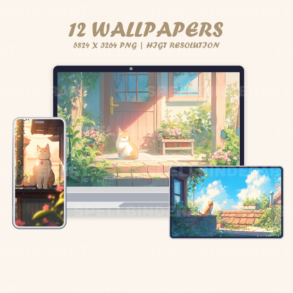 Chill cats wallpaper lofi plants wallpaper desktop japan wallpaper kawaii studio wallpaper cats and plants pastel wallpaper cozy wallpaper