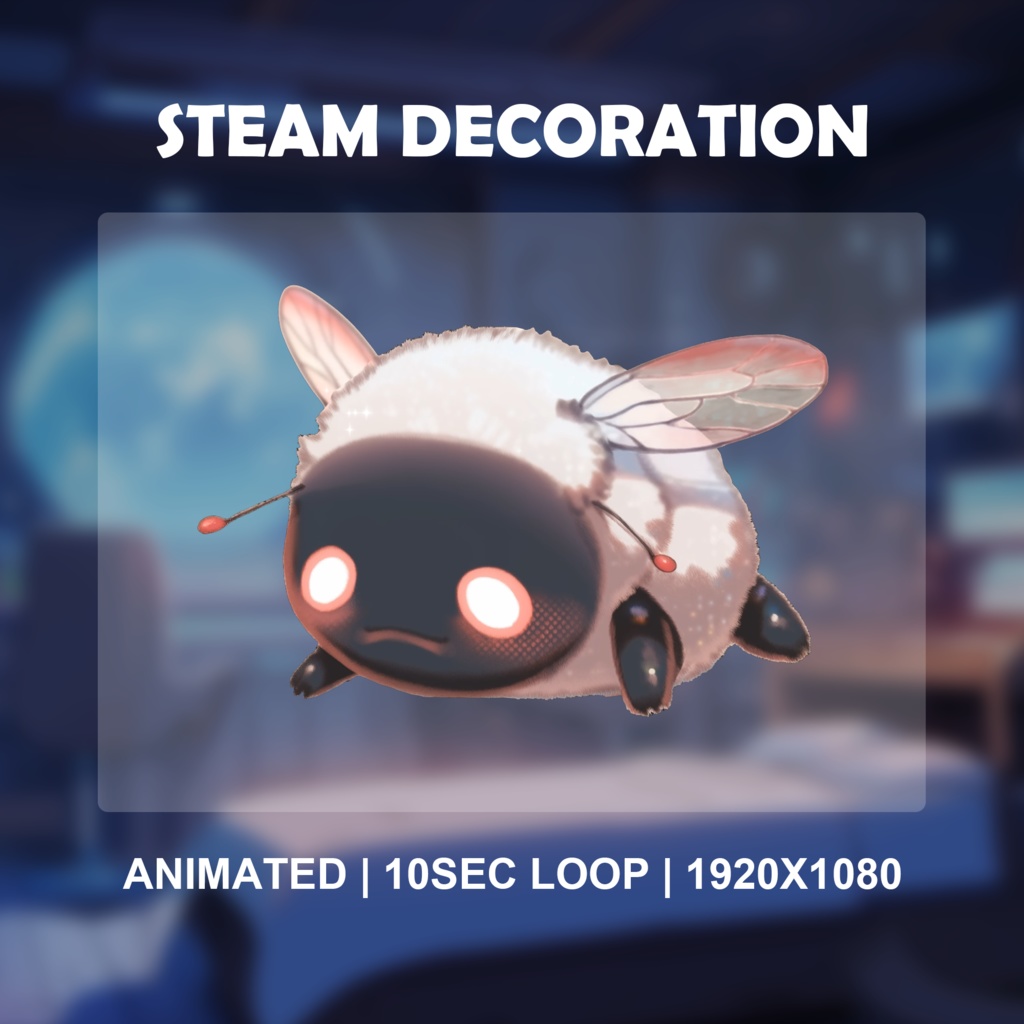 Animated cute housefly | cute animal | vtuber assets | Decoration | Twitch | YouTube | Streaming | Instant Download | Digital download
