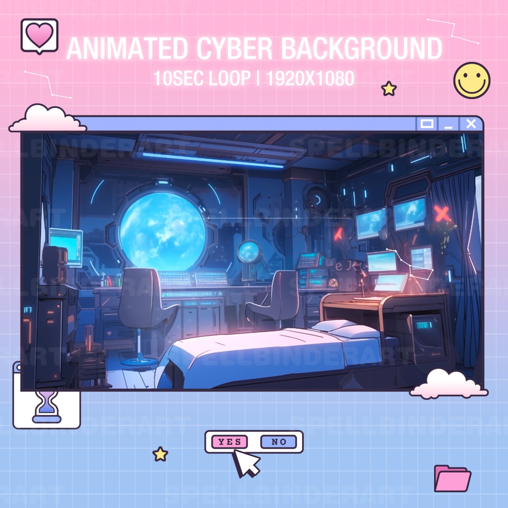 Cyber Background Animated - desktop wallpaper