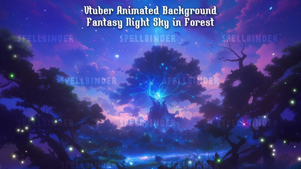 Enchanting Vtuber Forest Night Sky Background Animation