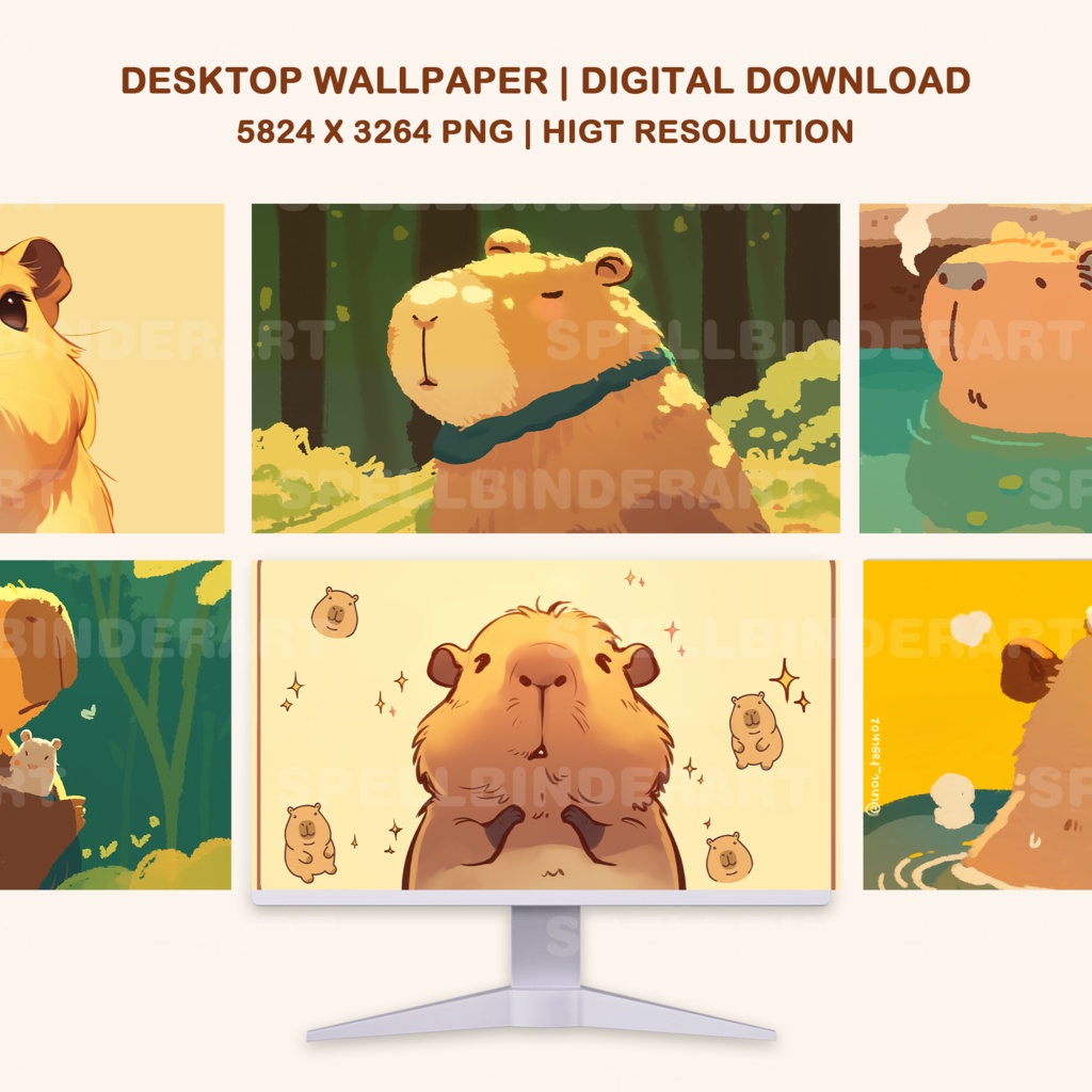 Capybara wallpaper | animal wallpaper | desktop wallpaper | phone wallpaper | homescreen theme | wallpaper | spring