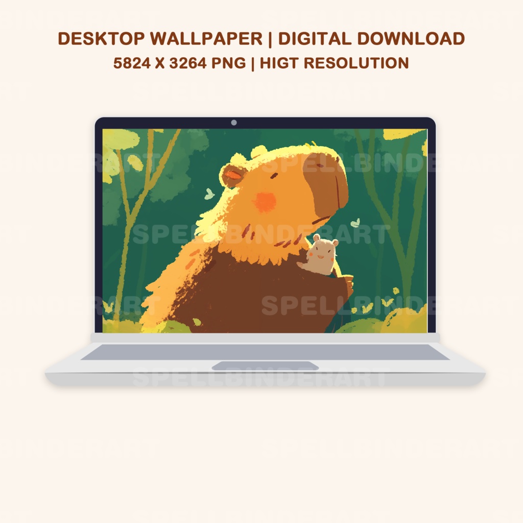 Capybara wallpaper | animal wallpaper | desktop wallpaper | phone wallpaper | homescreen theme | wallpaper | spring