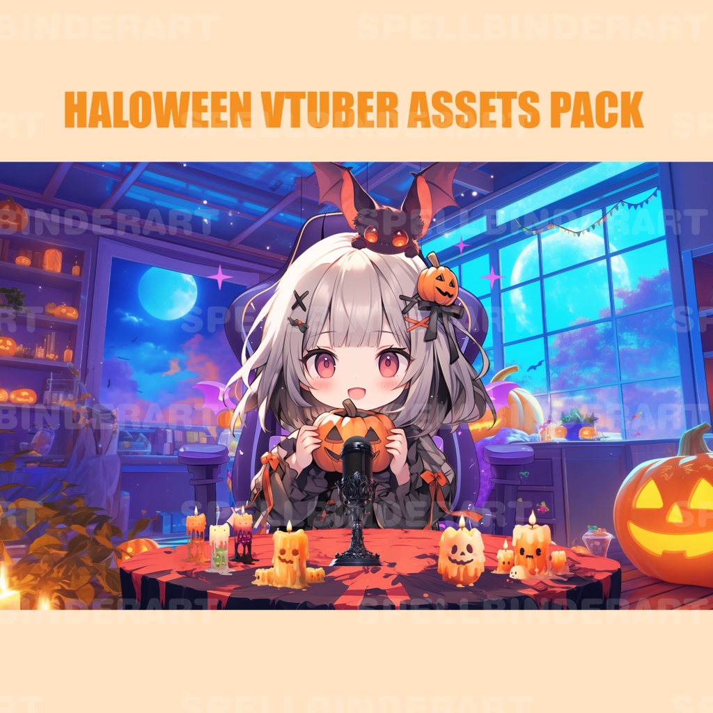 Vtuber Halloween pack | Transparent | Cute | Kawaii | Chair | Digital Assets | Digital Download | Stream Decoration