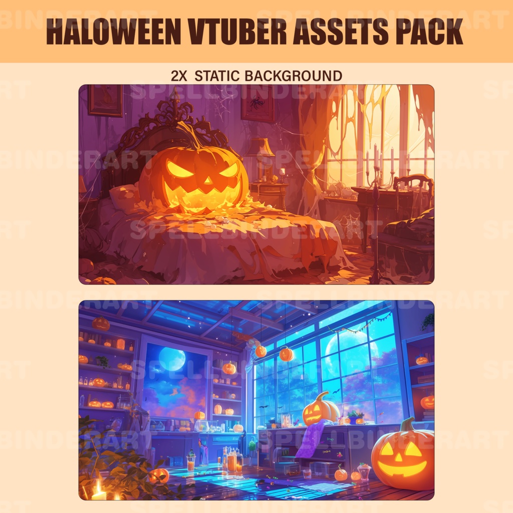 Vtuber Halloween pack | Transparent | Cute | Kawaii | Chair | Digital Assets | Digital Download | Stream Decoration