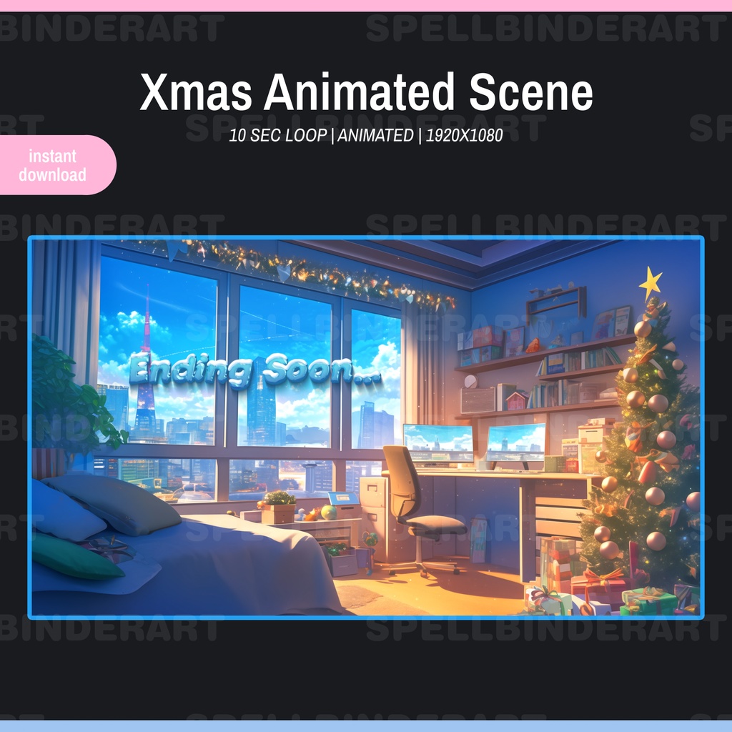 Christmas Animated Background Pack | Animated background | vtuber assets | twitch streamer assets