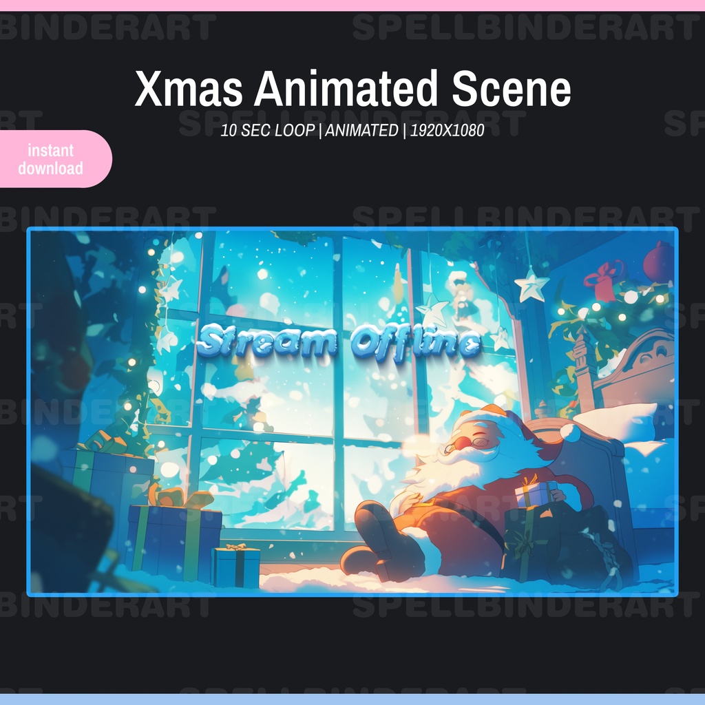 Christmas Animated Background Pack | Animated background | vtuber assets | twitch streamer assets