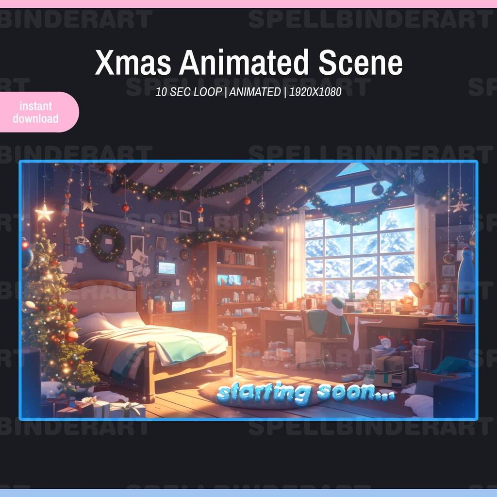 Christmas Animated Background Pack | Animated background | vtuber assets | twitch streamer assets