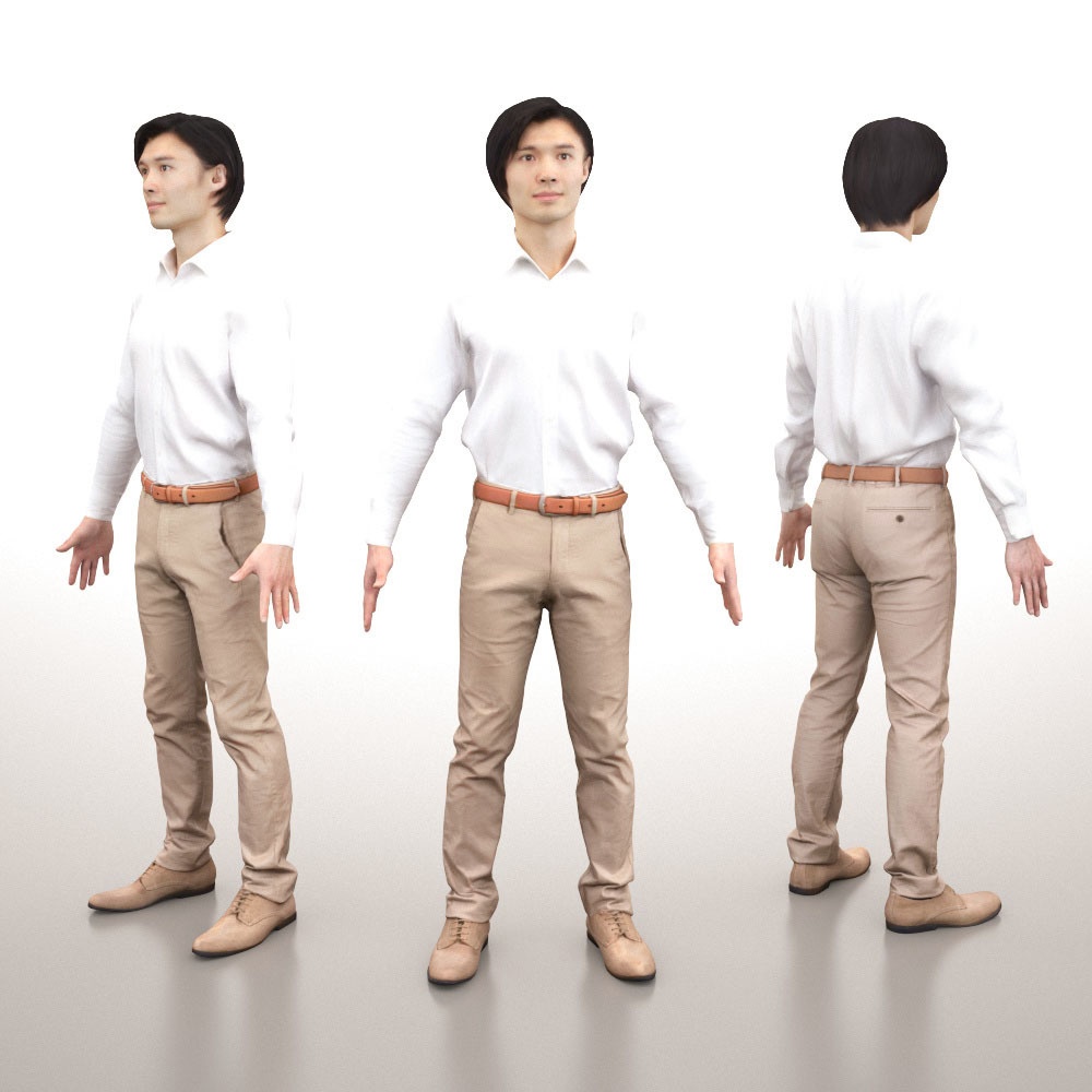 フリー3D人物 アニメーション付Aポーズ – 068_Syun