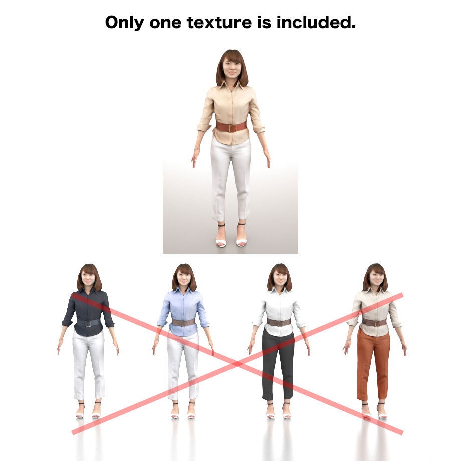 フリー3D人物 アニメーション付Aポーズ – 018_Kana