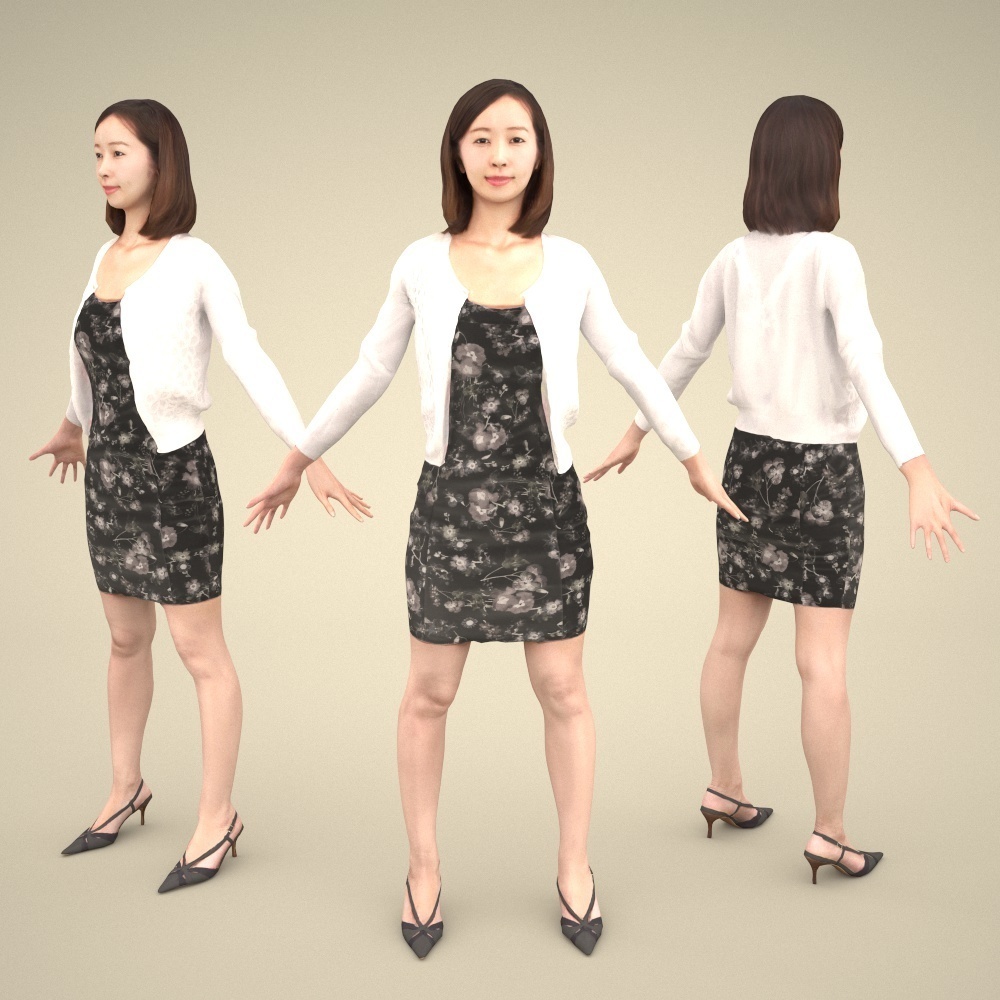 アニメーション付の3D人モデル 094_Aya