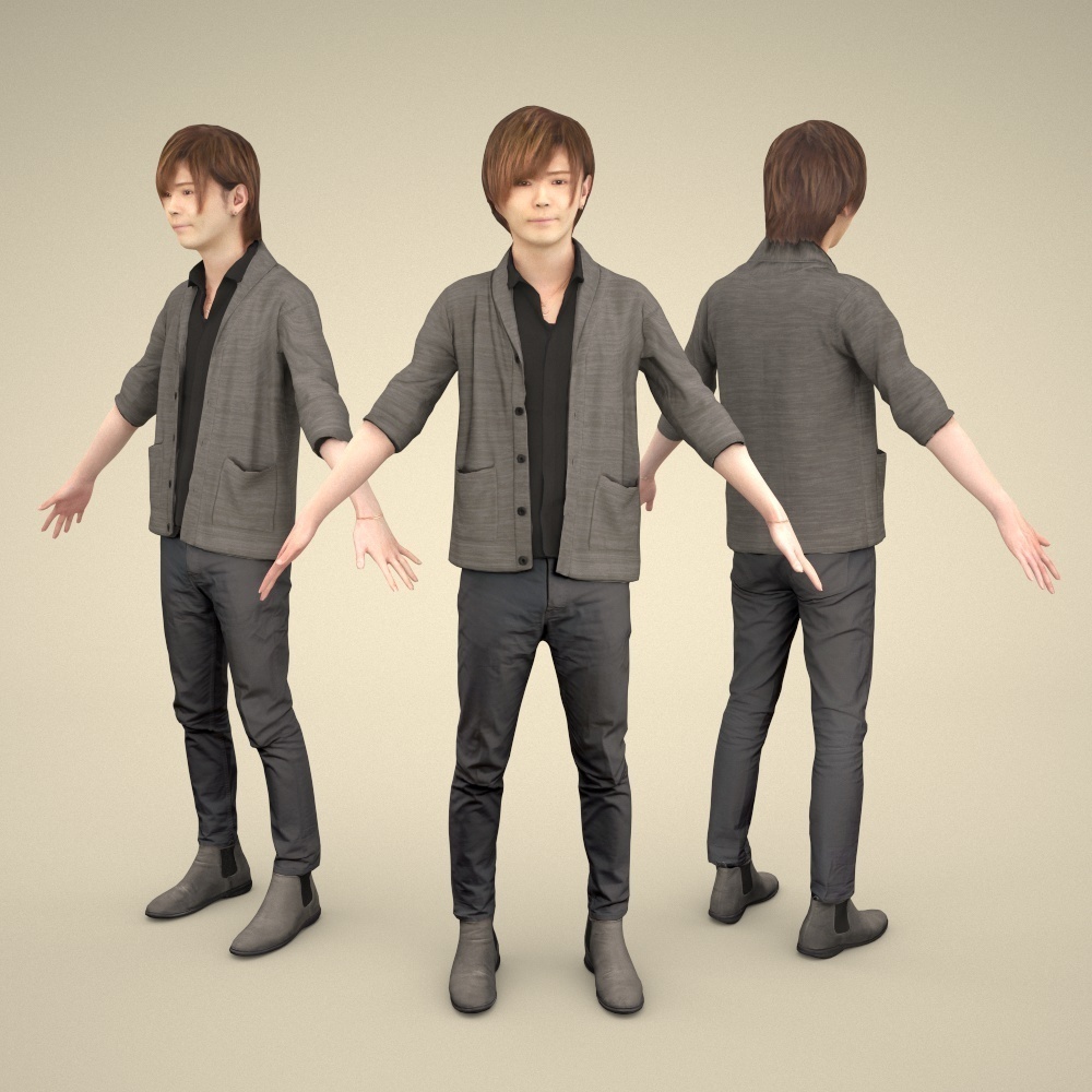 アニメーション付の3D人モデル 082_Ren