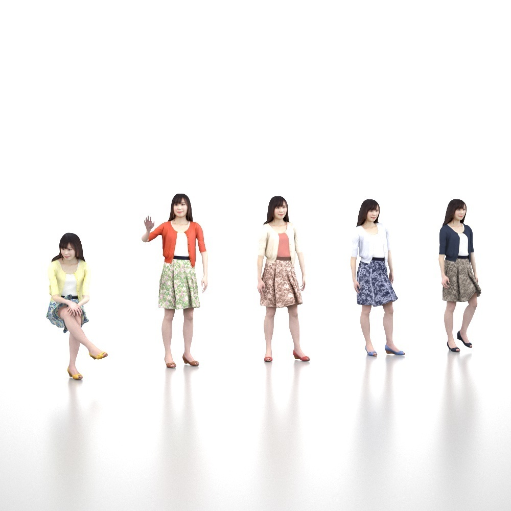 アニメーション付の3D人モデル 080_Yui