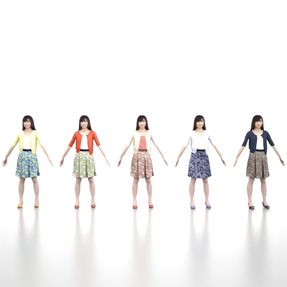 アニメーション付の3D人モデル 080_Yui