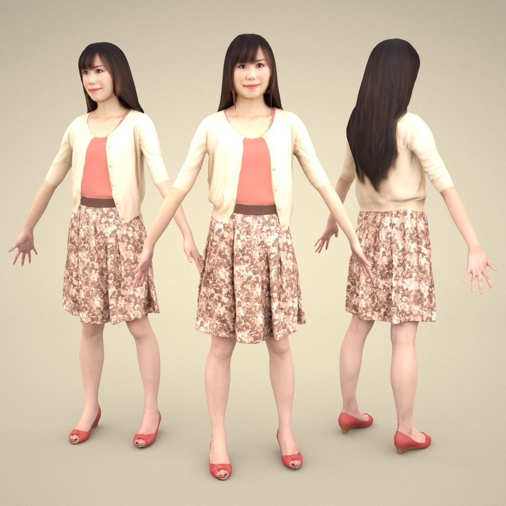 アニメーション付の3D人モデル 080_Yui