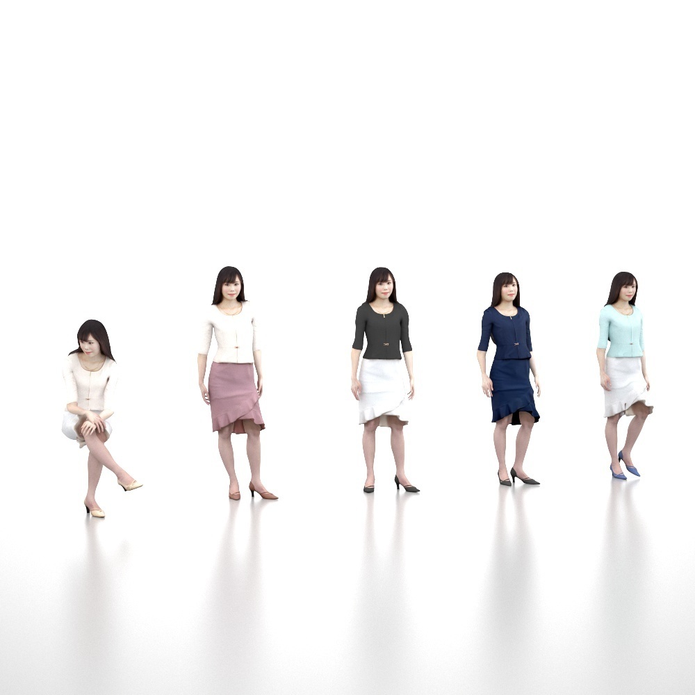 アニメーション付の3D人モデル 076_Yui