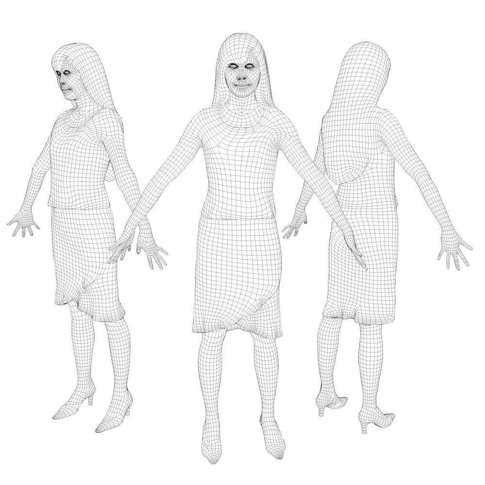 アニメーション付の3D人モデル 076_Yui