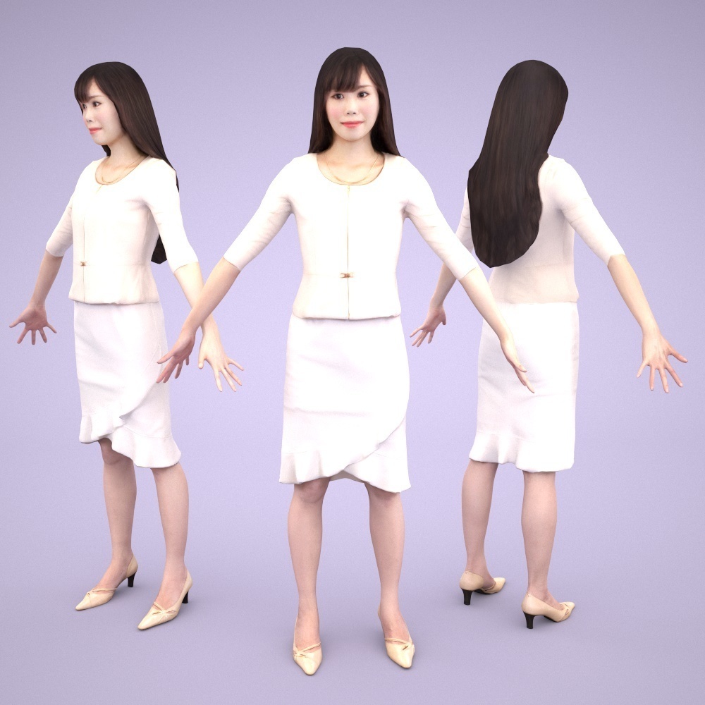 アニメーション付の3d人モデル 076 Yui 3d3d3d Booth