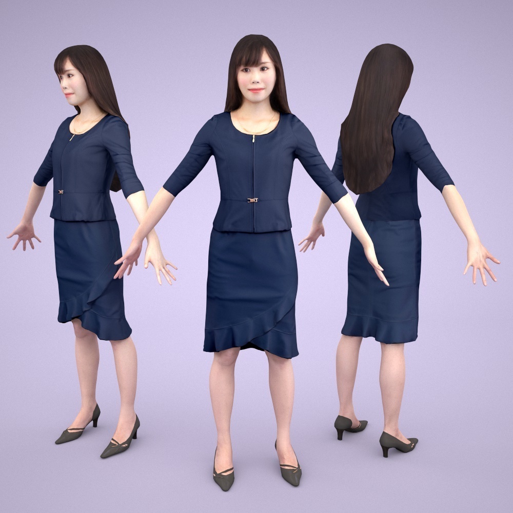アニメーション付の3D人モデル 076_Yui