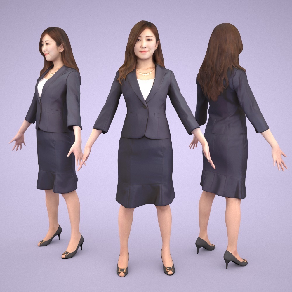 アニメーション付の3D人モデル 056_Mao