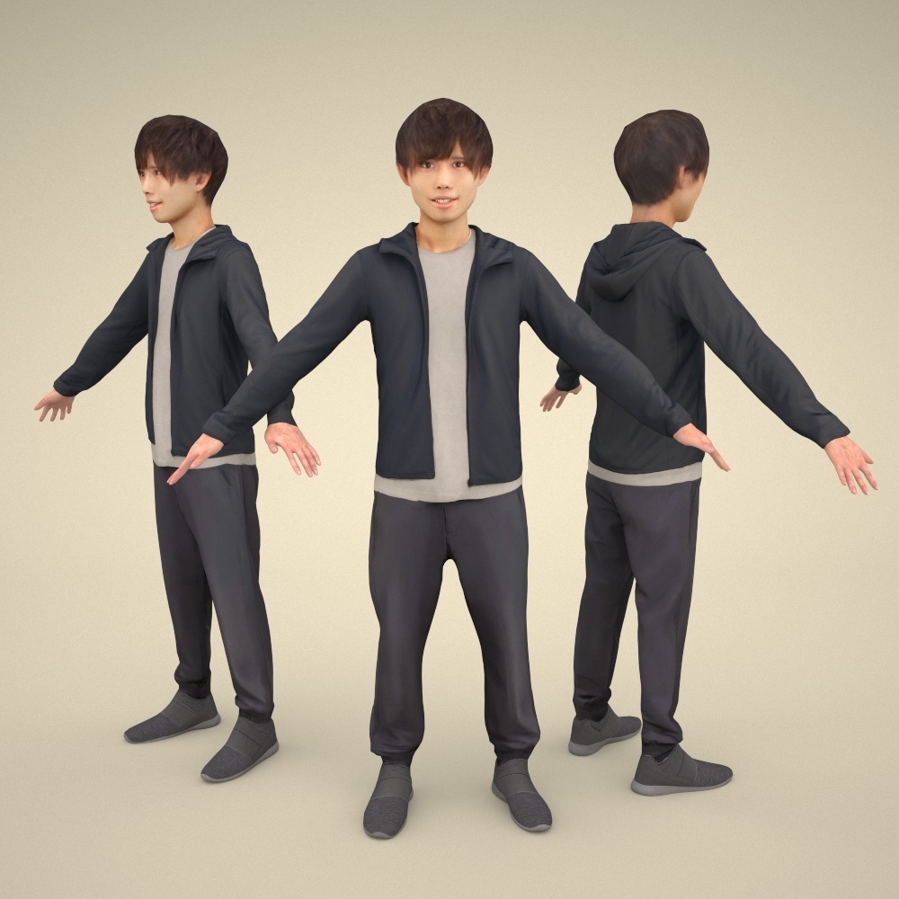 アニメーション付の3D人モデル 040_Toru