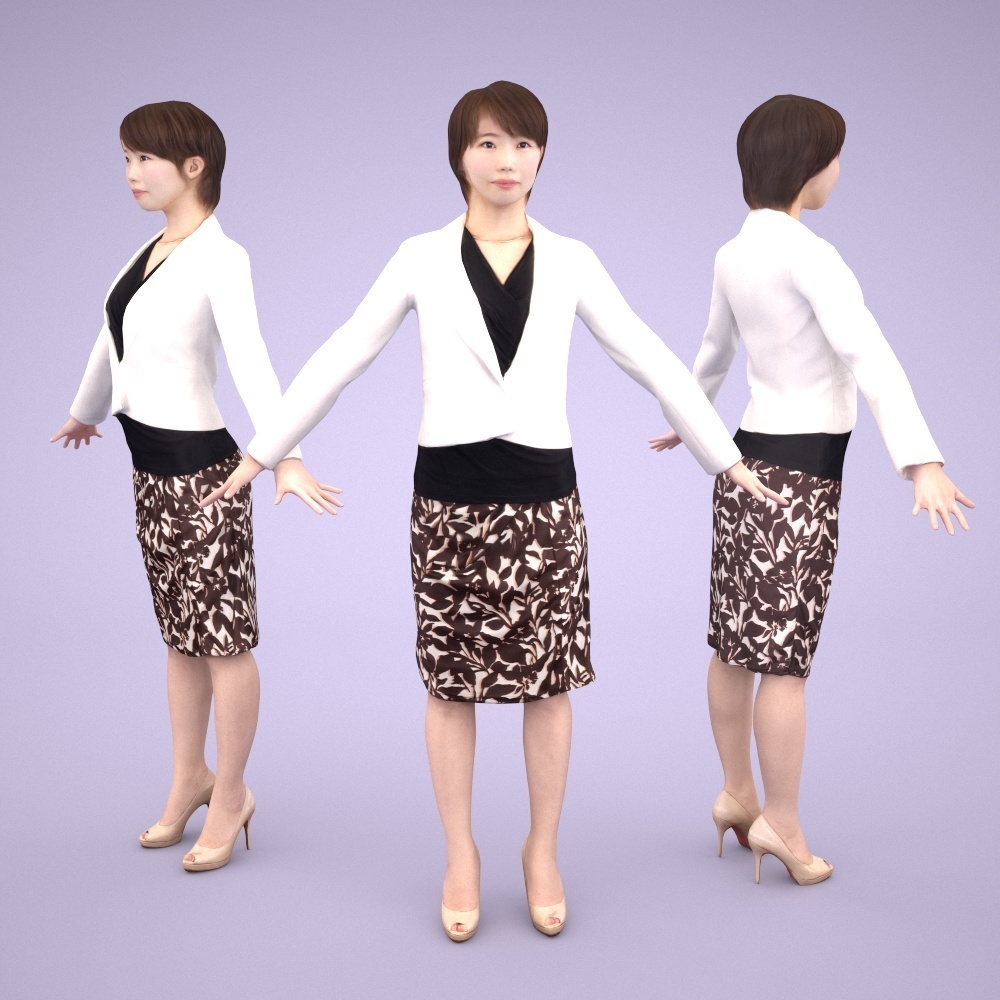 アニメーション付の3D人モデル 028_Haru