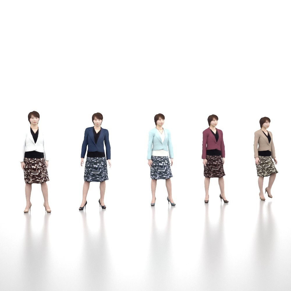 アニメーション付の3D人モデル 028_Haru