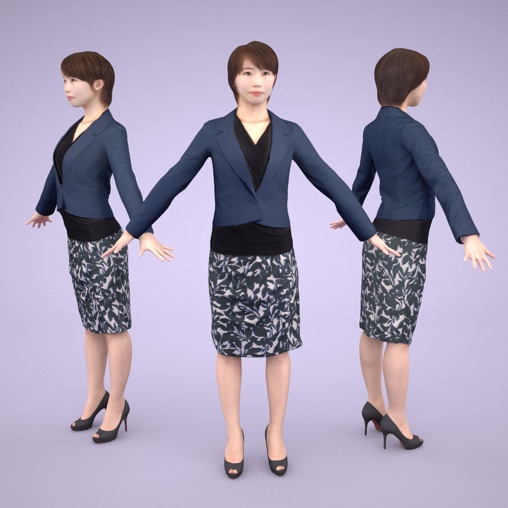 アニメーション付の3D人モデル 028_Haru