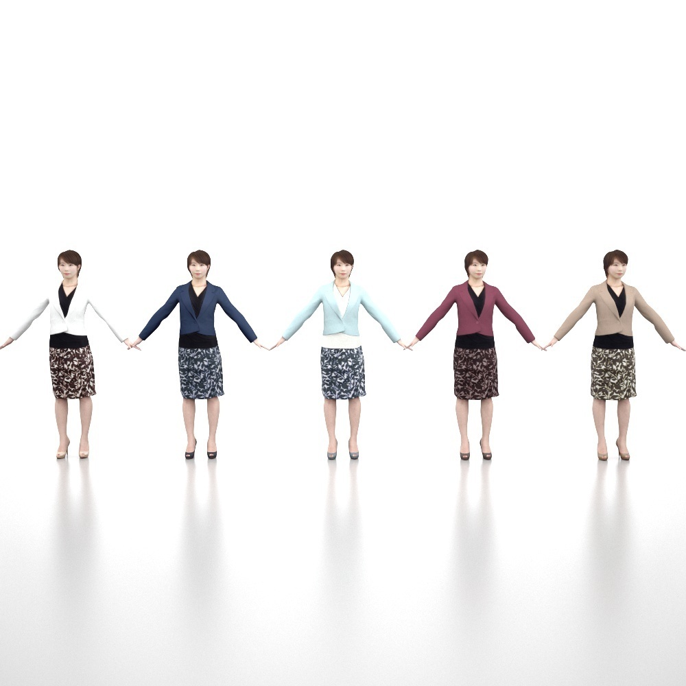 アニメーション付の3D人モデル 028_Haru