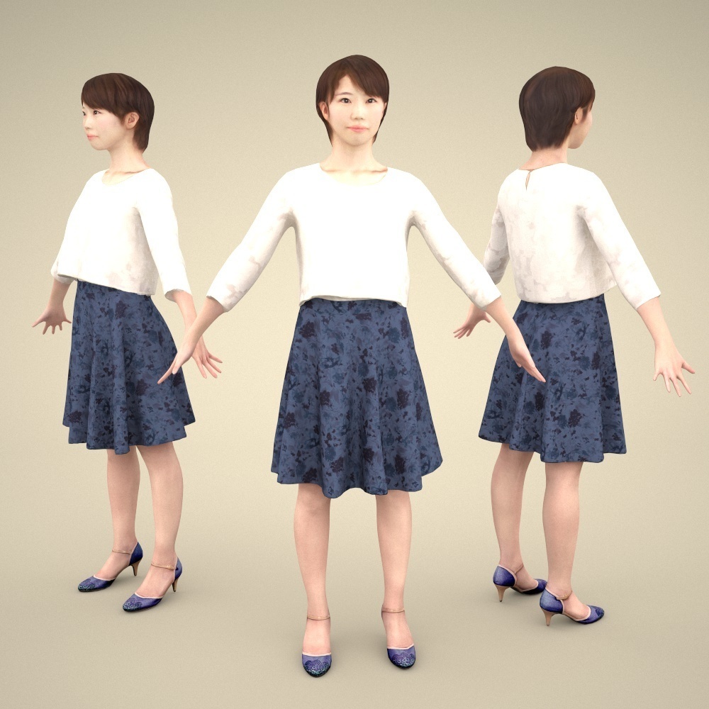 アニメーション付の3D人モデル 022_Haru