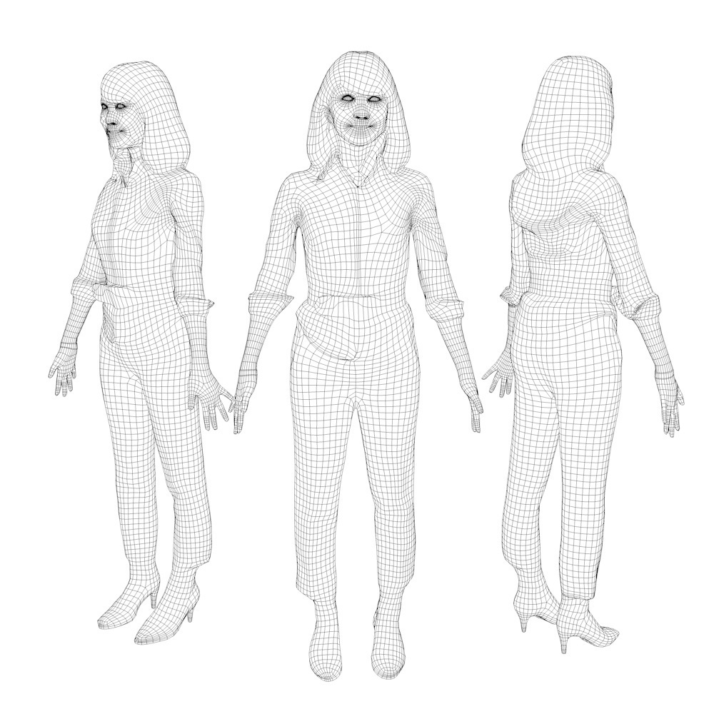 アニメーション付の3D人モデル 018_Kana