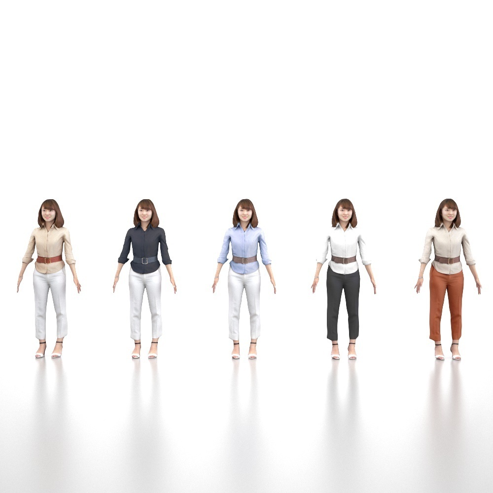 アニメーション付の3D人モデル 018_Kana