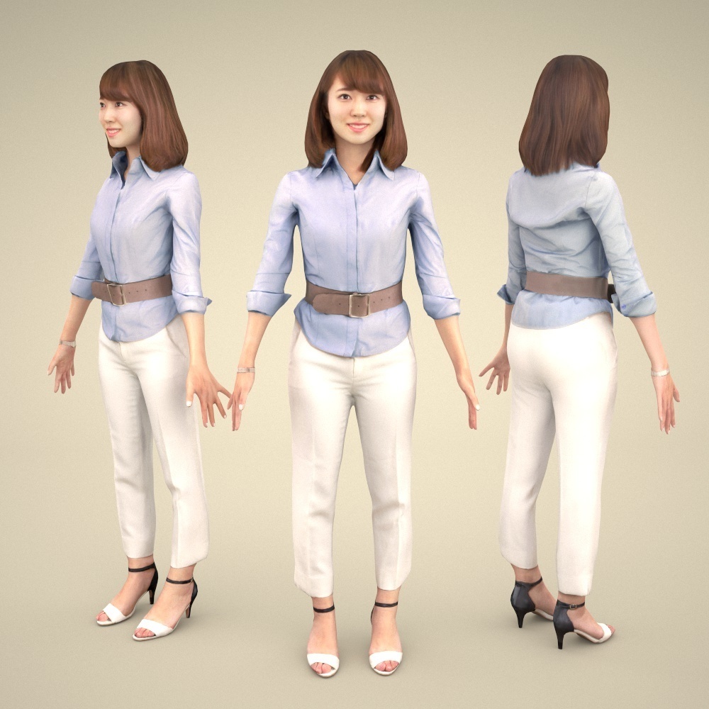 アニメーション付の3D人モデル 018_Kana