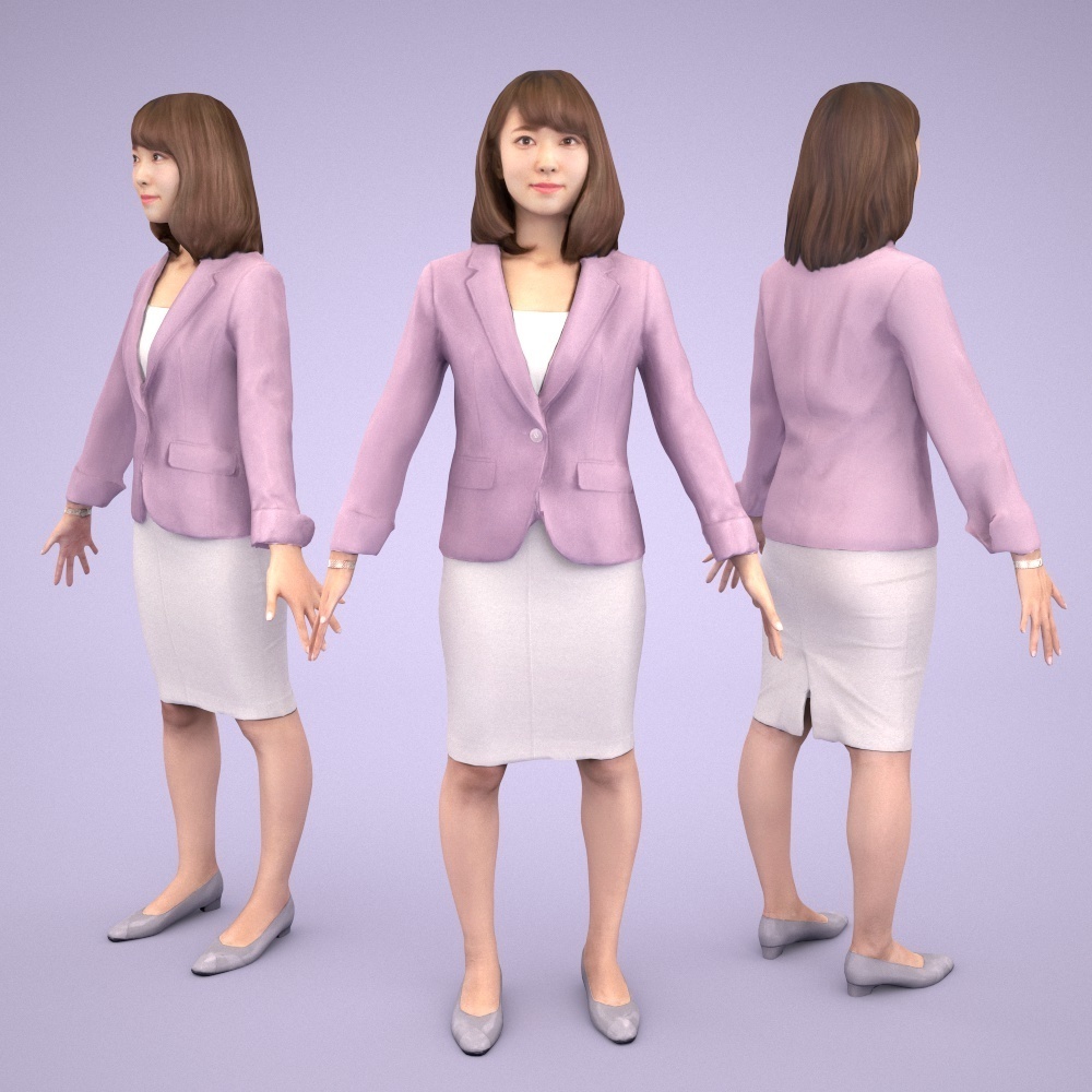アニメーション付の3D人モデル 014_Kana