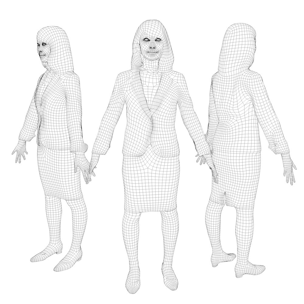 アニメーション付の3D人モデル 014_Kana