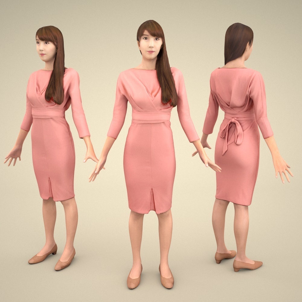 アニメーション付の3D人モデル 004_Rika