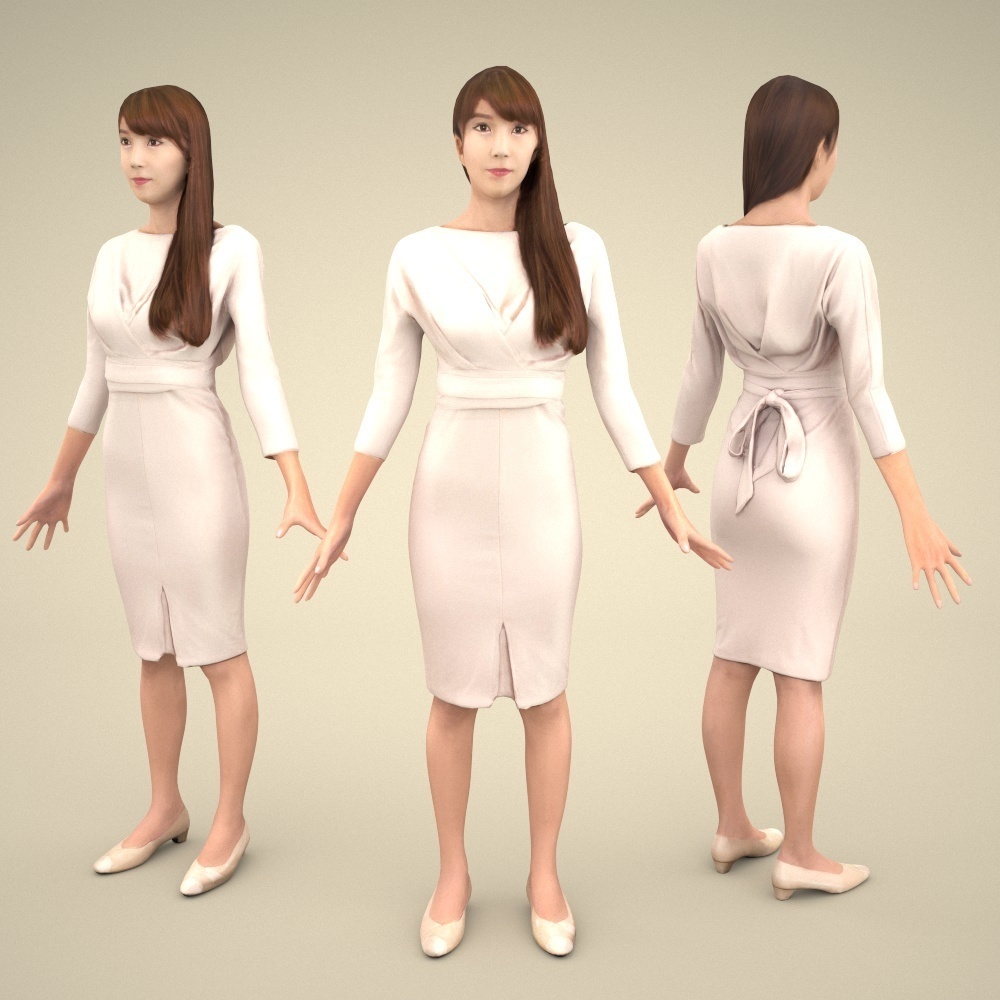 アニメーション付の3D人モデル 004_Rika