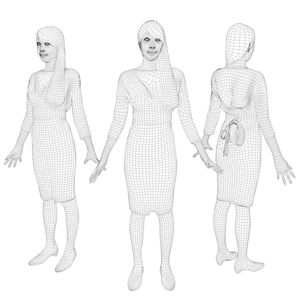 アニメーション付の3D人モデル 004_Rika