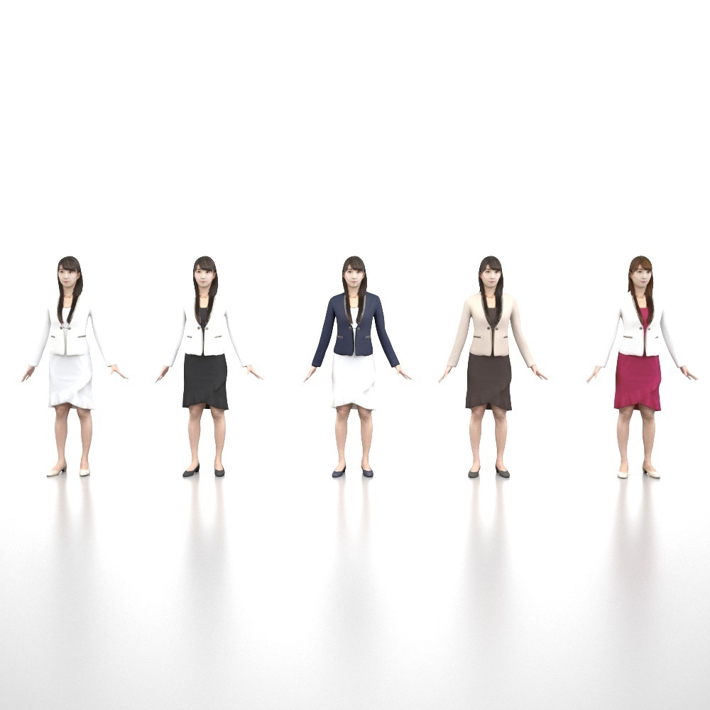 アニメーション付の3D人モデル 002_Rika